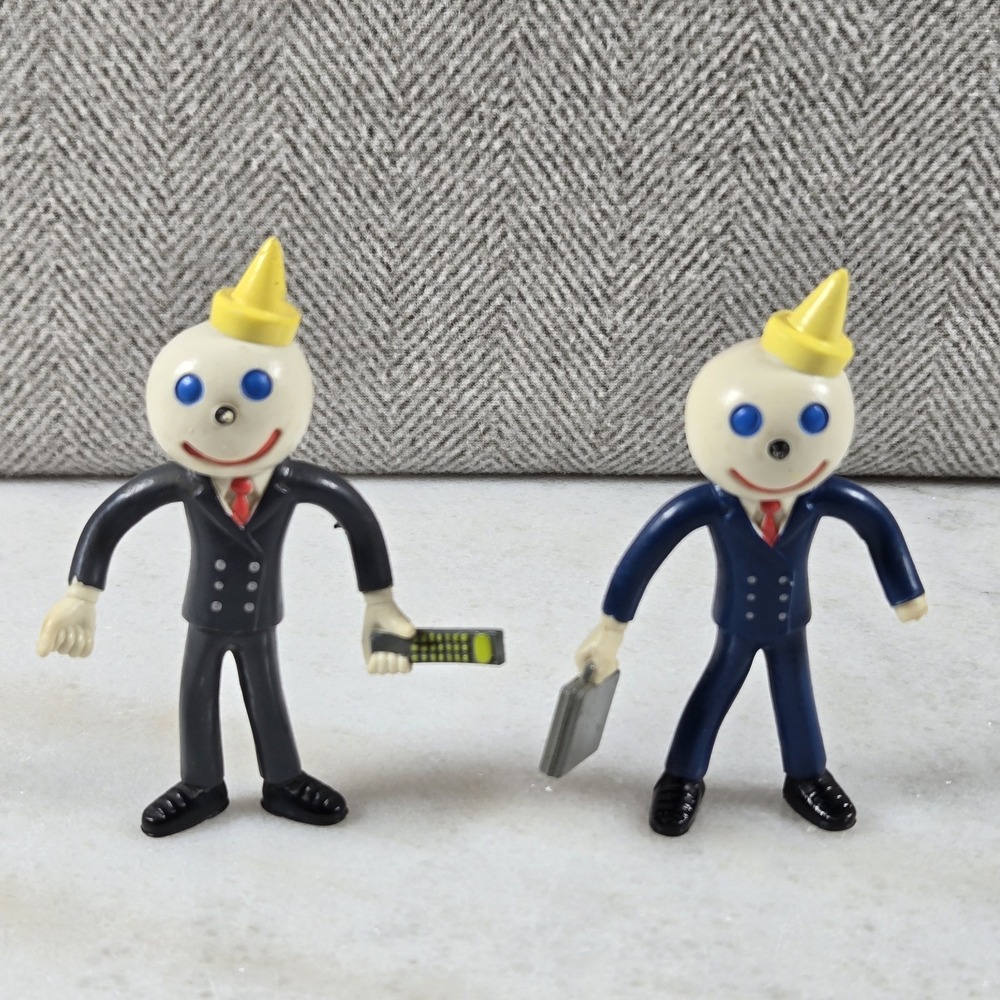 Vtg‎ 1995 Jack In The Box 'Jack's Back' Bendable Figure Lot of 2 Company's CEO